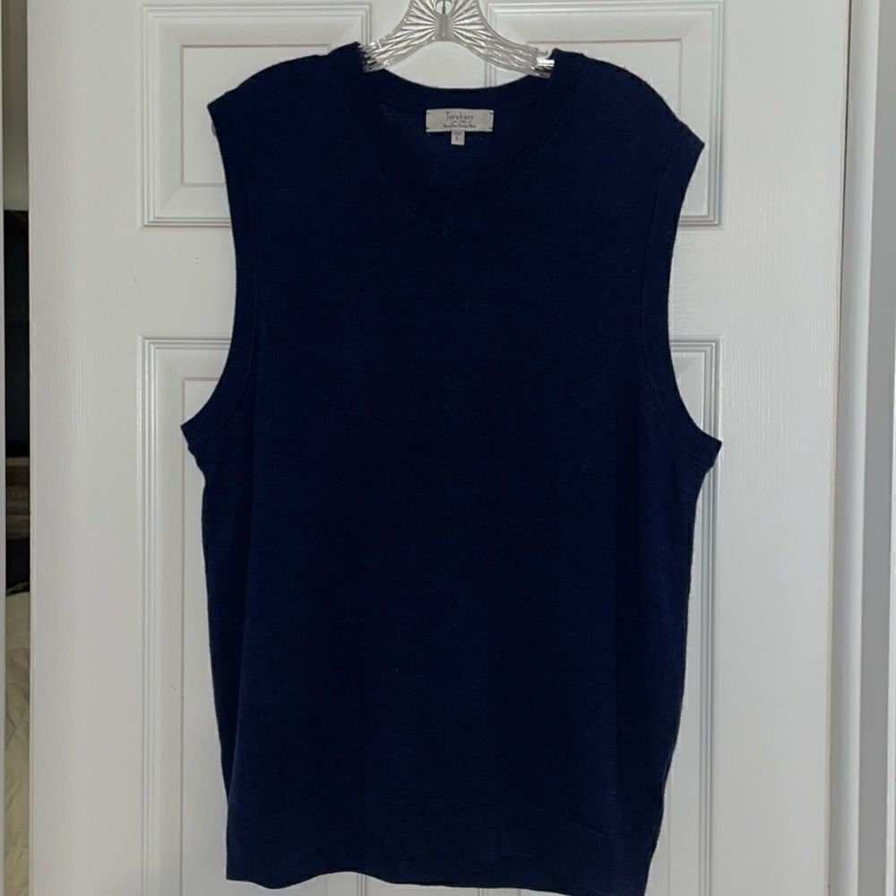 Turnbury Navy Extra Fine Merino Wool Sweater Vest